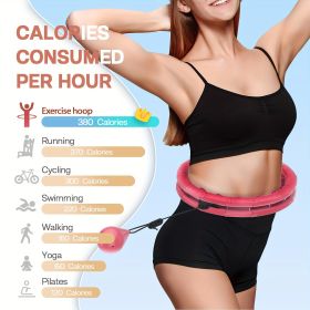 Adjustable Weighted Fitness Ring - Enhance Core Strength With 22 Detachable Knots  High-Intensity Calorie Burning Fitness Hoop - Muscle Sculpting (Color: Pink)