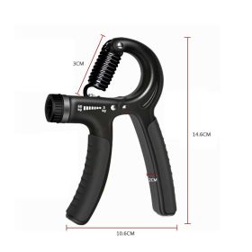 Hand Grip Adjustable Trainer Gripper Strengthener Gym Strength Exerciser Adjustable Heavy Gripper Fitness Hand Exerciser Grip Wrist Training Incr (Color: Black)